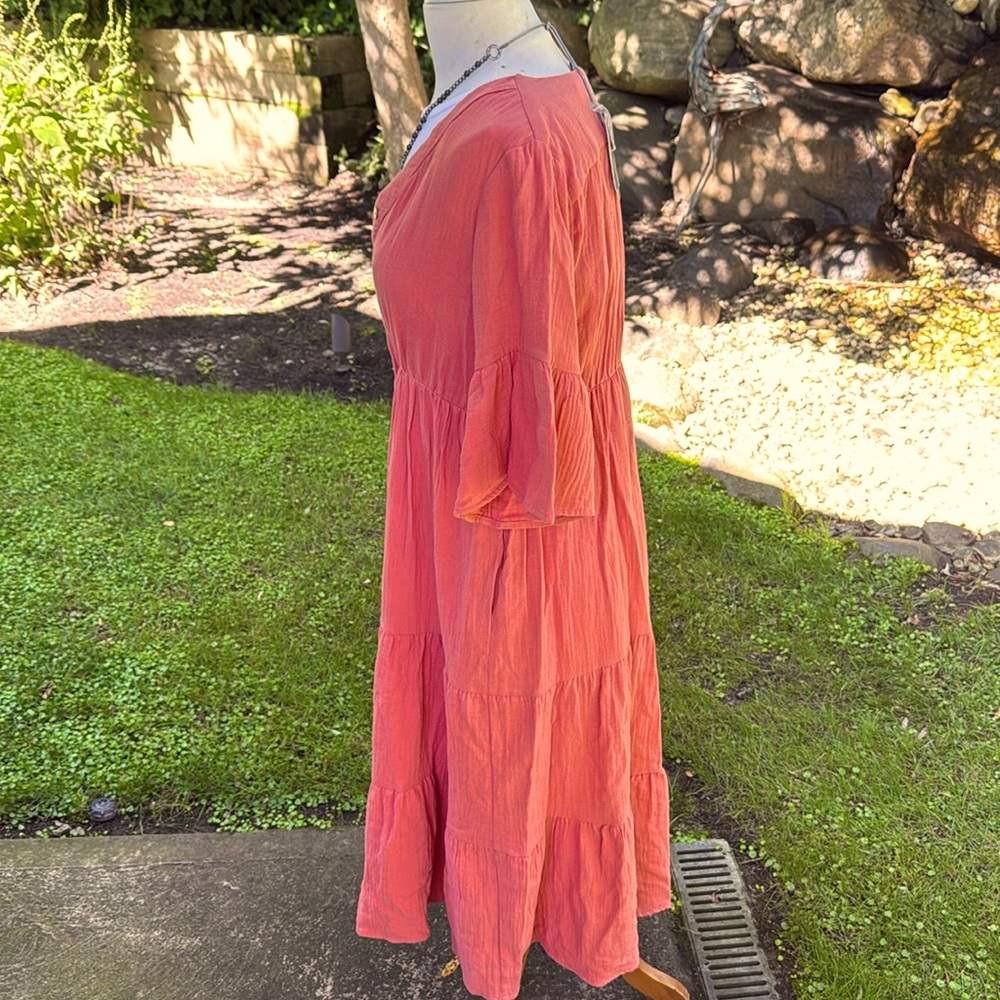 CHELSEA & THEODORE COTTON RUFFLES MIDI DRESS- S- NWT ! πππ - Picture 4 of 10